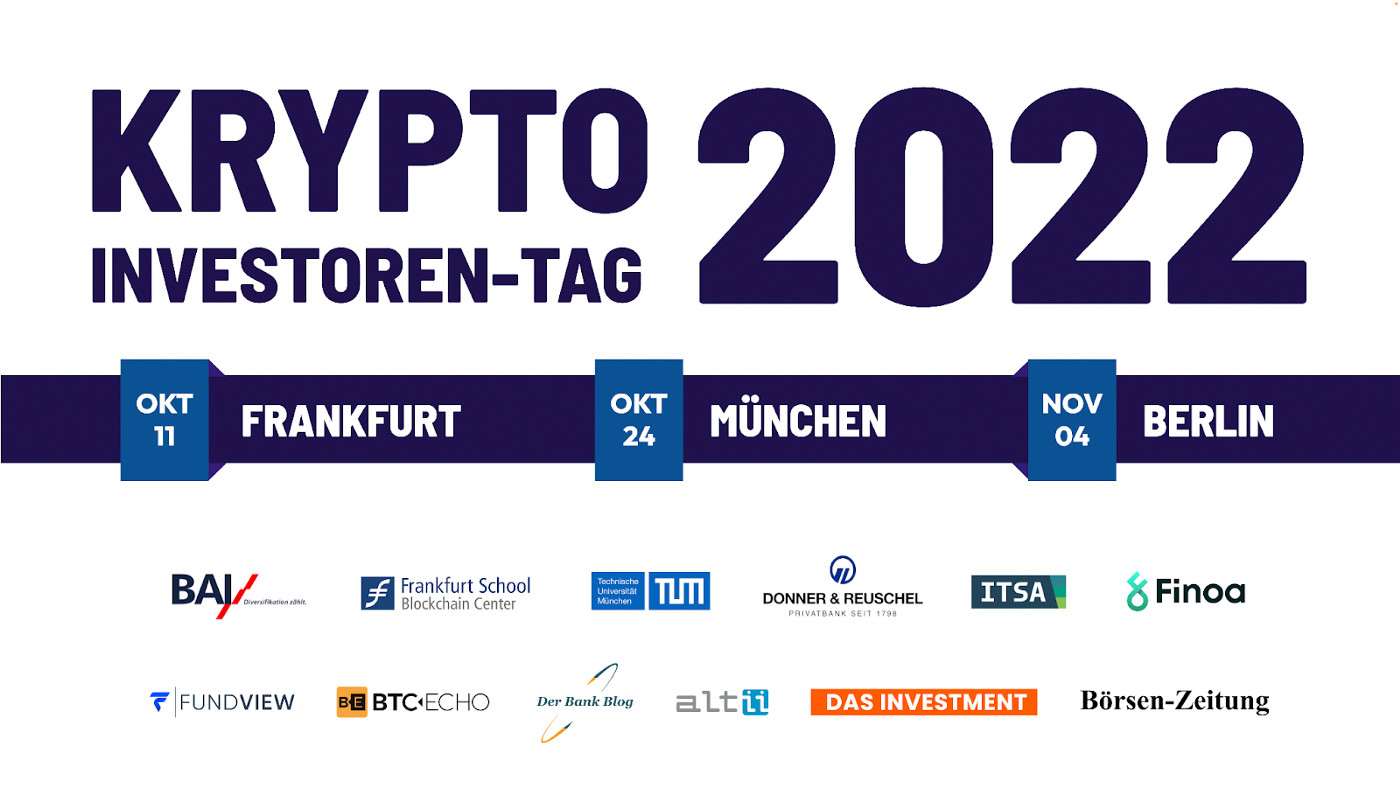 Krypto-Investoren-Tage in Frankfurt, München und Berlin