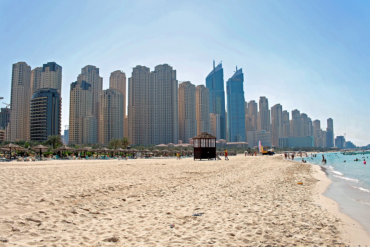 Jumeirah Beach Residence area and beachfront.